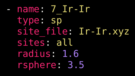 Example options for an sp-type run.